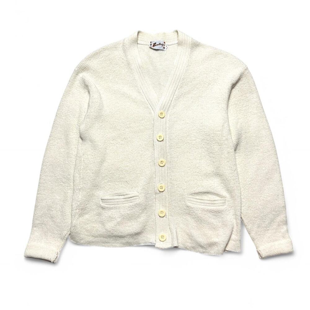 Barclay Vintage 50s Mohair Cardigan Sweater Kurt Cobain Grandpa Grunge Medium